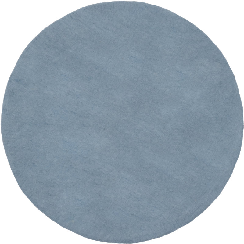 Round Solid Colour Wool Hand Woven Shag Area Rug, Round 140cm