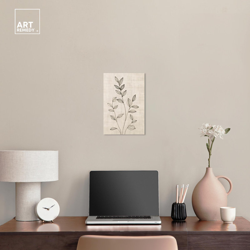 «Tea Leaves», art classique sur toile, brodé sur toile, Toile tendue, H 15 po x l 10 po