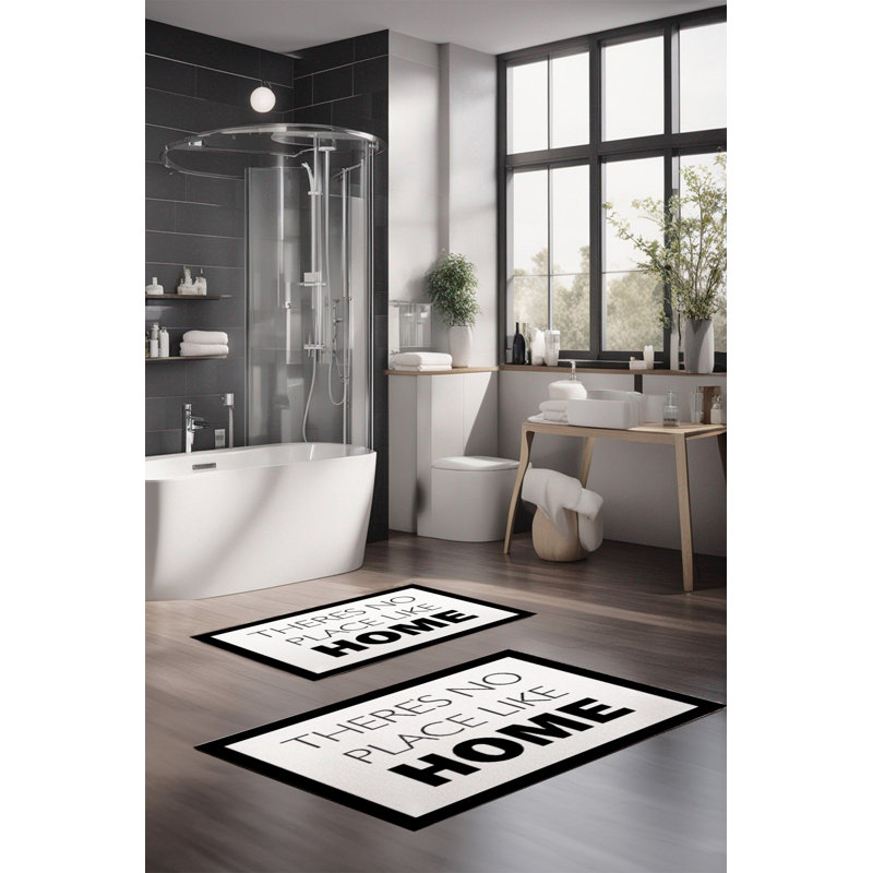 Eakly Luxury Bathmat Set (2 Pieces), 100% Polyester, 16.0 x 23.6 inches & 23.6 x 39.4 inches | Non-Slip Antibacterial Design, 0.3 in Pile Height | Machine Washable, Durable & Easy to Clean | Ideal for Bathroom Décor