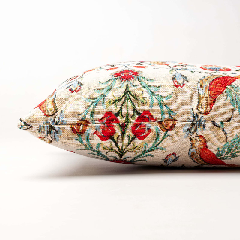Morris Style Bird Garden Tapestry Cushion, Cover only, 43x43cm