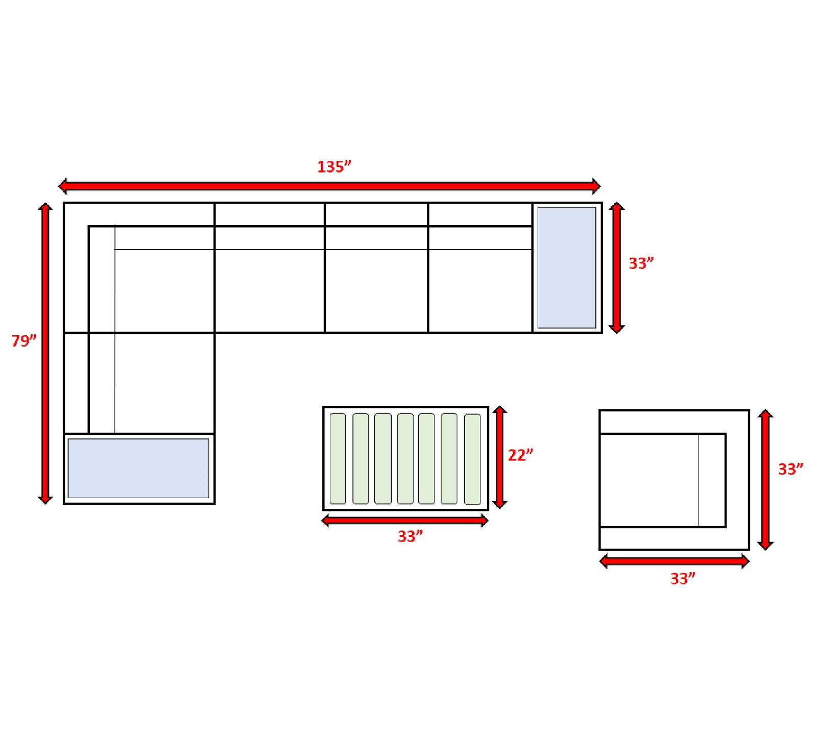 Deshell 5-Person Sunbrella® Patio Seating Group, Mixed Gray