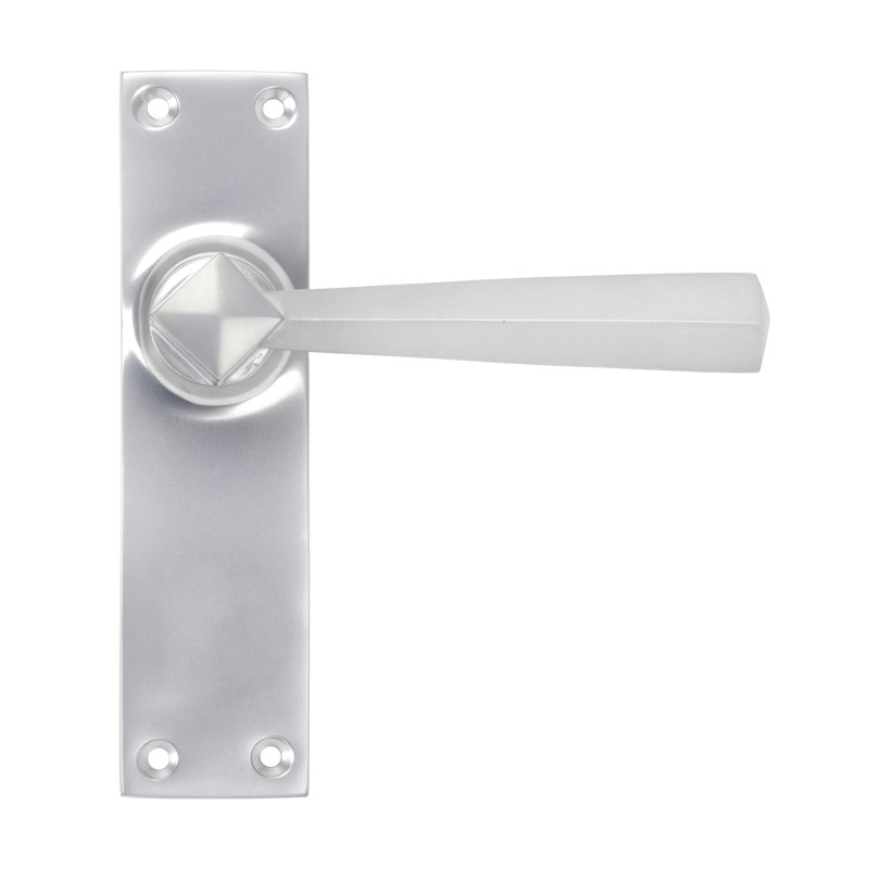 Straight Lever Latch Set, Satin Chrome
