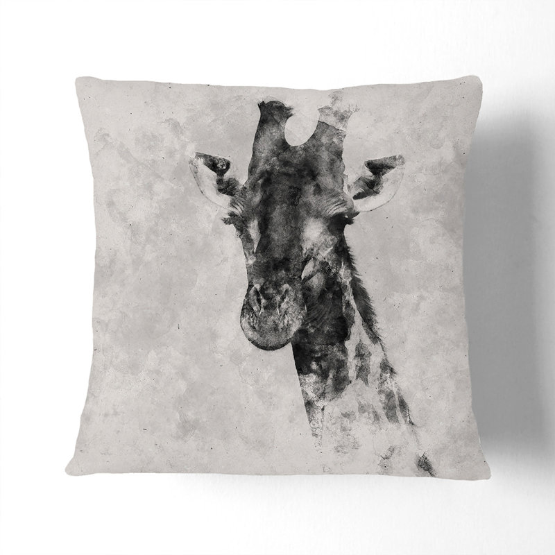 Giraffe Vol.3 Square Throw Cushion, Black, 55cm H x 55cm W x 20cm D