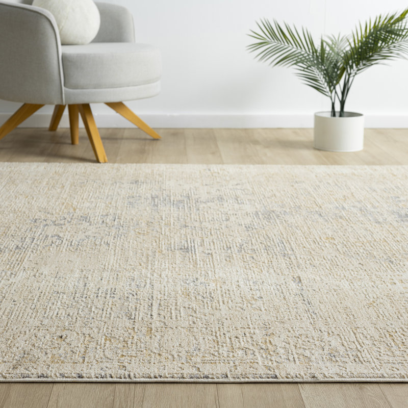 Tapis d'intérieur floral délavé Kwamane, Rectangle de 10 pi x 14 pi