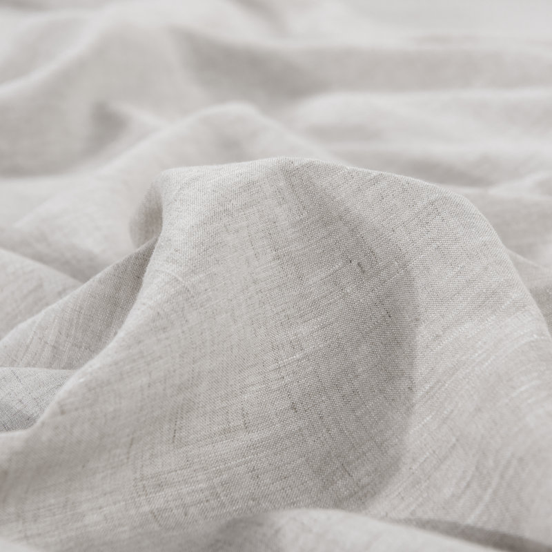 Stone Washed Pure Linen Sheet Set, Fitted Sheet 16" Pocket, Silver Gray, Cal.King Pack + 1 Fitted Sheet + 2 Pillowcase