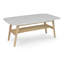 Table basse rectangulaire en marbre blanc Carrare de 43 po avec tablette en chêne Loris
