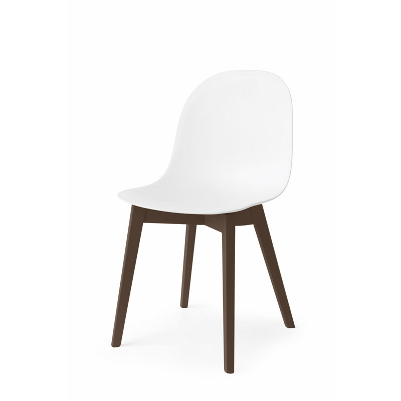 Chaise d'appoint Academy avec structure en bois, Blanc optique mat, Fumée