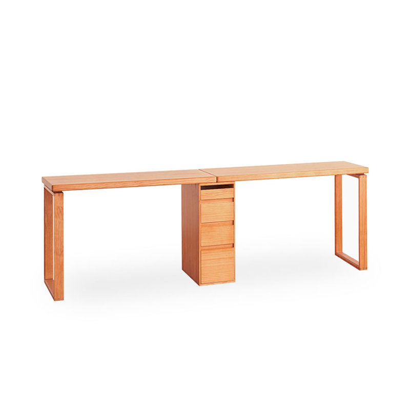 Bureau rectangulaire brun en bois massif, H 29,53 po x l 125,98 po x P 23,62 po
