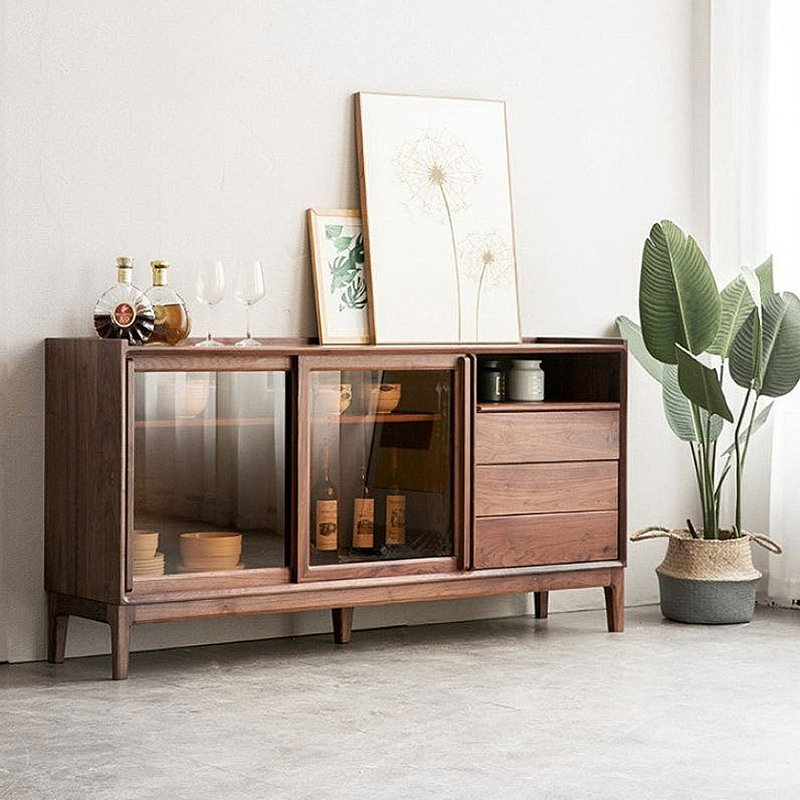 Modern minimalist large-capacity storage sideboard, 32.28" H x 62.99" W x 15.75" D