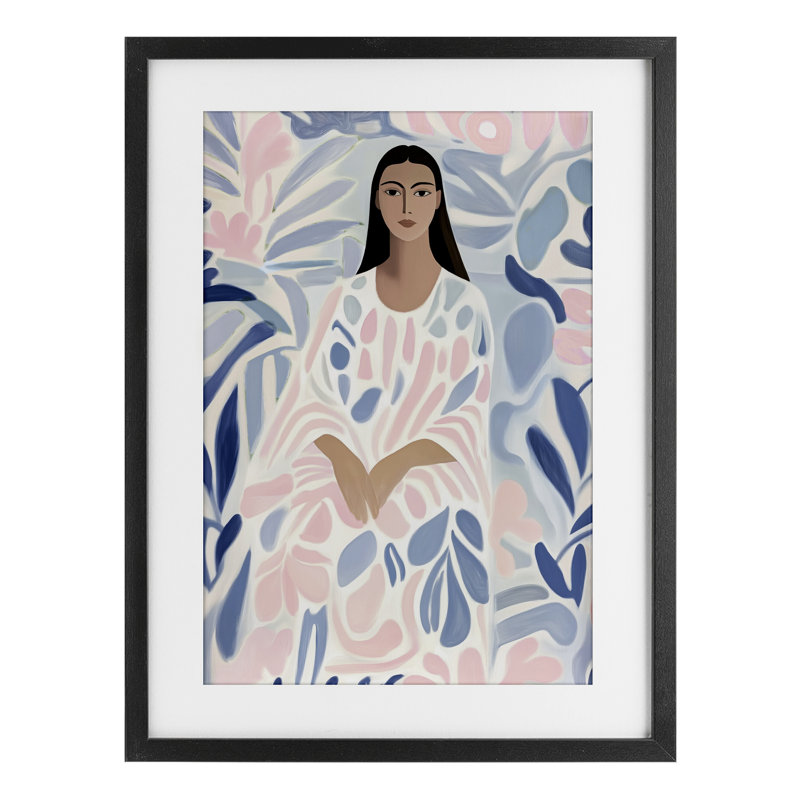 «Pastel Portrait Knowing», impression par Annabelle Hall, H 23 po x l 17 po, Cadre noir minuit