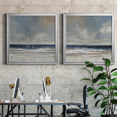 Embellished Distant Land I - Ensemble de 2 reproductions d'art encadrées