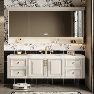 Armoire de salle de bain luxueuse de style rétro français