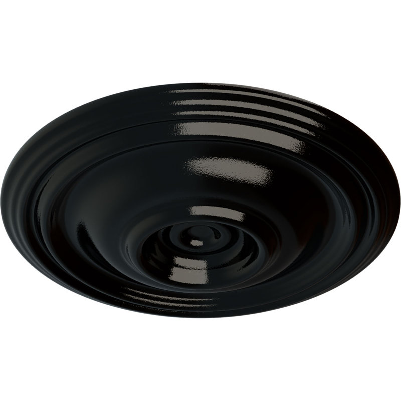 Médaillon de plafond traditionnel Endurathane, DO 14 3/4 po x P 1 3/4 po (convient aux auvents jusqu'à 4 po), finition perle noire peinte à la main