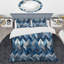 Ensemble de housse de couette Blue Silver Chevron Waves - Glam-109145833