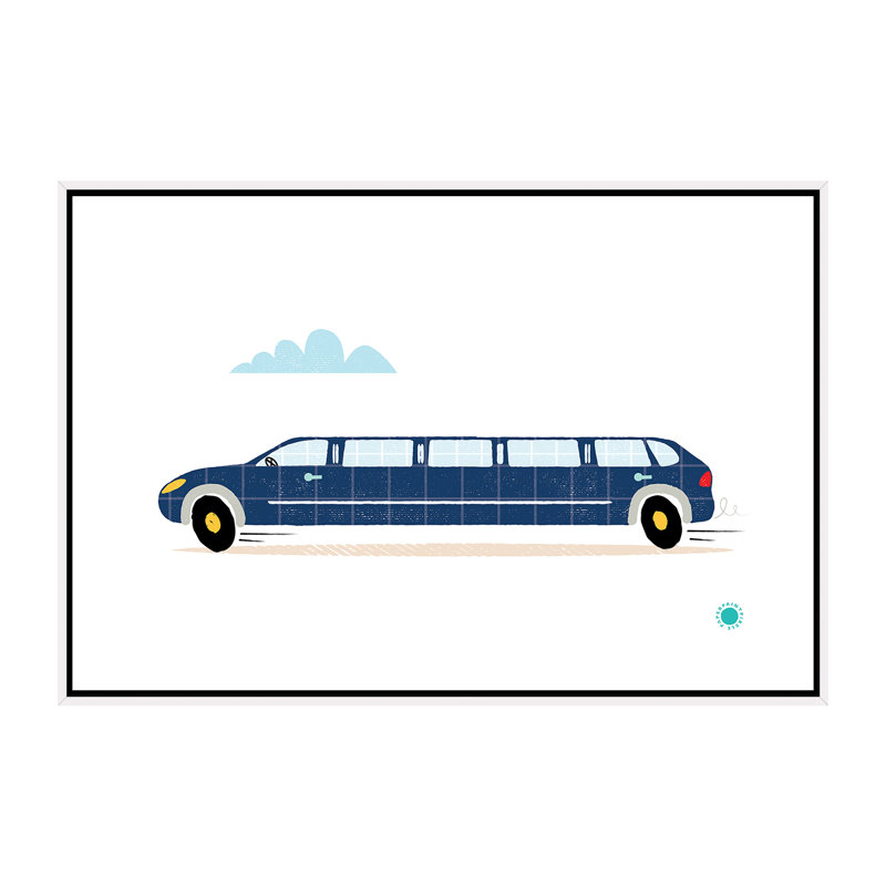 Limo - impression d'art graphique, Pas de tapis, H 40 po x l 60 po x 1,5 po, Toile blanche encadrée