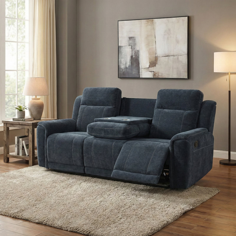 Sumana 3 Seater Reclining Sofa, Navy