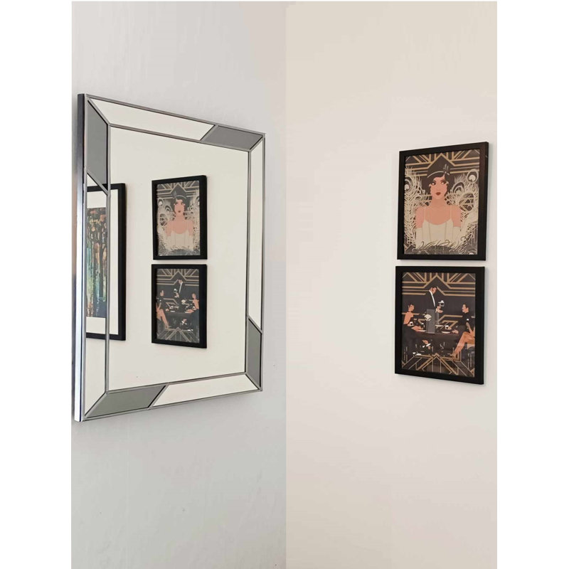 Fehzaan  Karone Wall Mirror In Grey