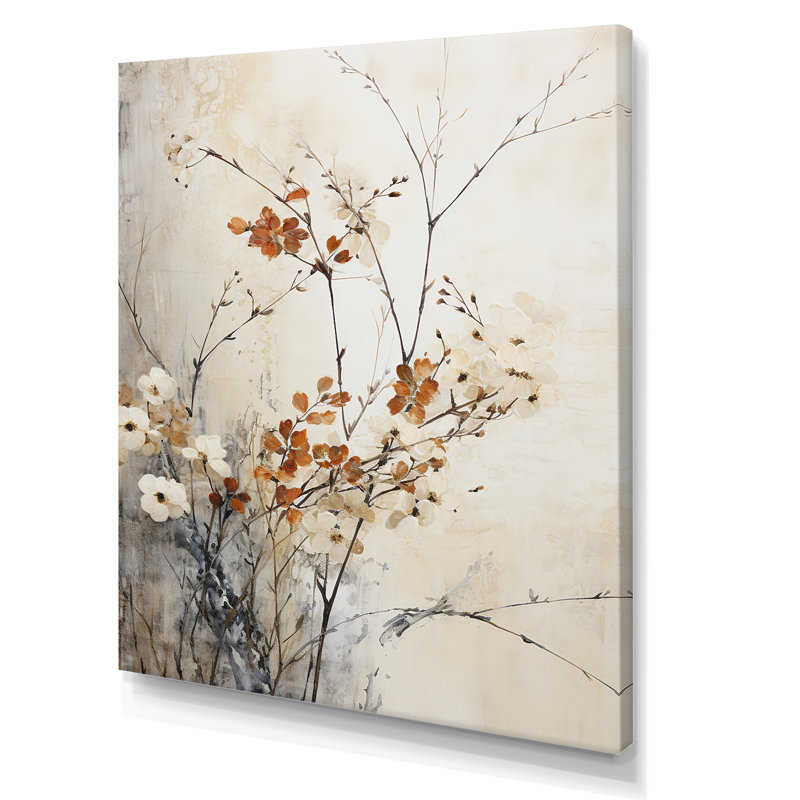 «Beige and Blue Herbs Minimal Harmony I», reproduction d'art sur toile, H 20 po x l 12 po x P 1 po, Toile tendue