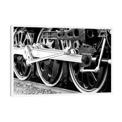 Antique Train 1 Piece Floater Frame Wall Art on Canvas