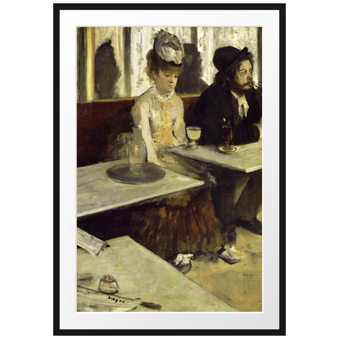 Gerahmter Kunstdruck In a Café von Edgar Degas