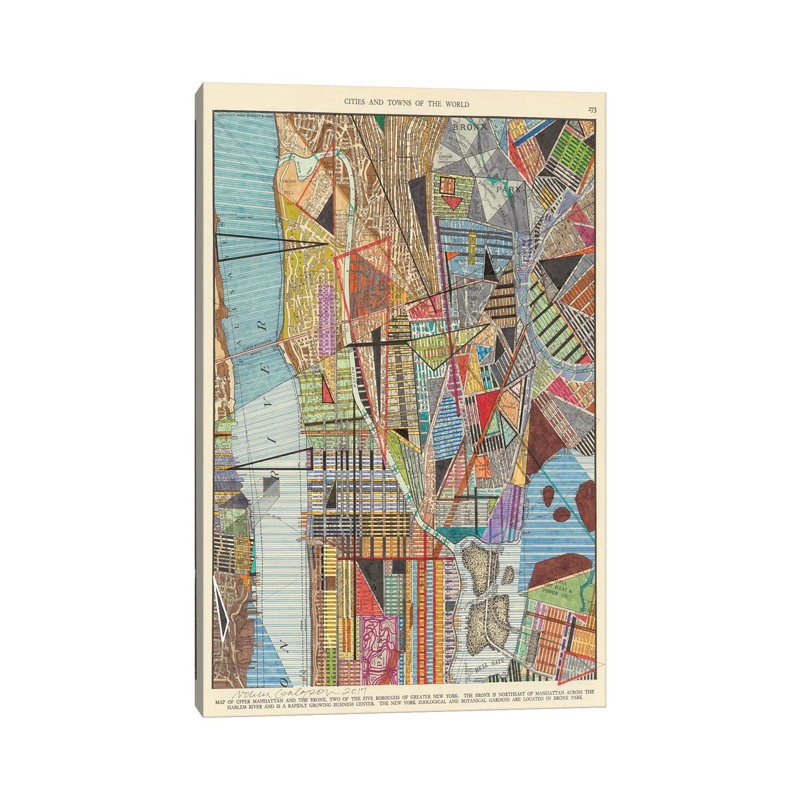Modern Map Of New York I by Nikki Galapon - Wrapped Canvas Painting, 20.32 cm H x 30.48 cm W