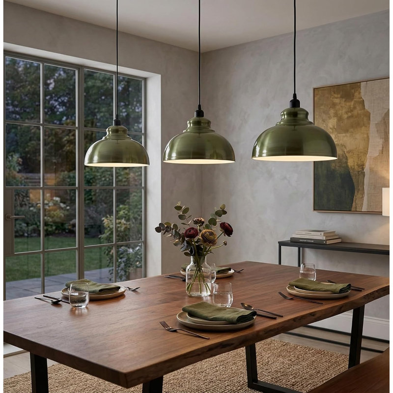 Ensemble de 2 luminaires suspendus Modern Modern, Laiton vert
