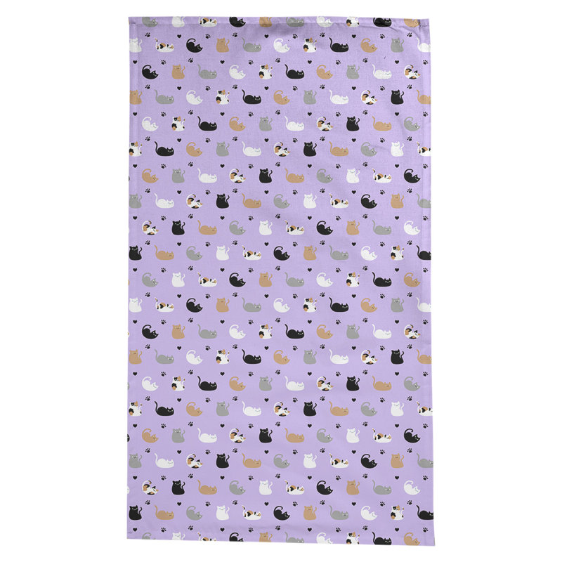 Nappe à motif chat Leffel, Mauve