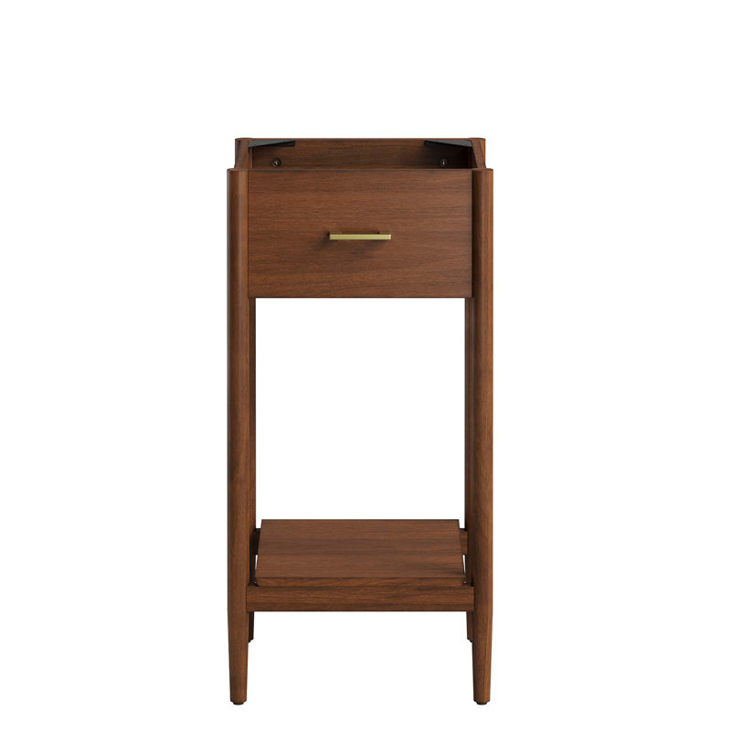 Walnut 16.5" Freestanding Single Bathroom Vanity with Drawer