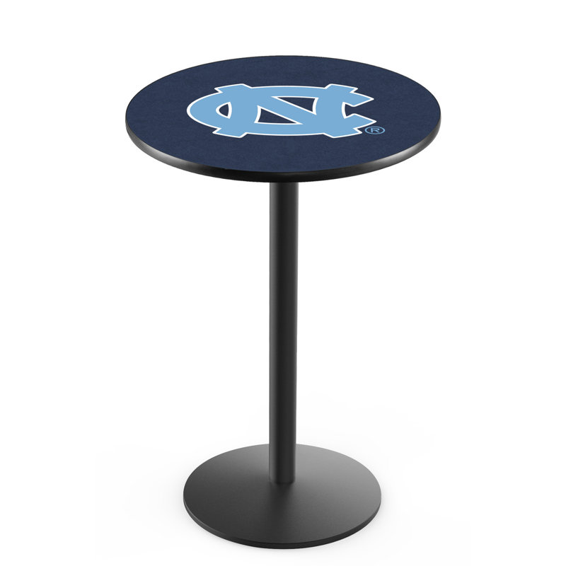 Round Metal Base Dining Table, Black Wrinkle, University of North Carolina
