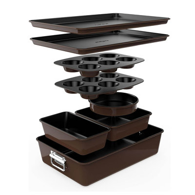 KYEUIN 8 Piece Non-Stick Steel Bakeware Set