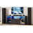 TV Stand For TVs 80 Inch With Power Outlet And Led Lights, Carbon Fiber Entertainment Center With Storage Cabinets, Adjustable Glass Shelves, Modern TV Stands For Living Room, Black-1736027076