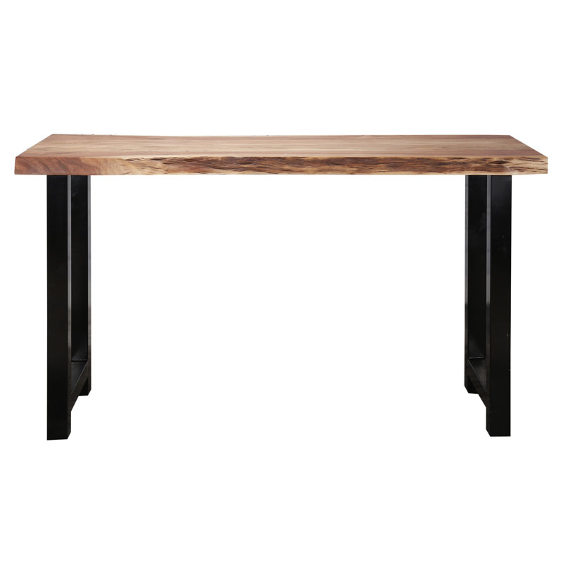 Farview Acacia Solid Wood Top Metal Base Dining Table