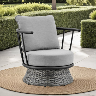 Chaise d'extérieur en osier et aluminium