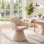 Chaise de salle à manger pivotante à 360 degrés avec pied conique, fauteuil d'appoint rembourré de forme cylindrique avec accoudoirs inclinés pour salle à manger, cuisine et salon-702862153