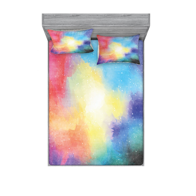 Microfiber Ombre Sheet Set, Full/Double Sheet Set with Fitted Sheet