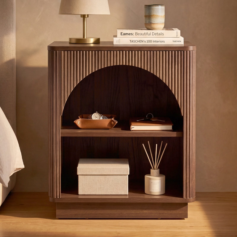 Table de chevet arquée moderne Mid-Century, Brown