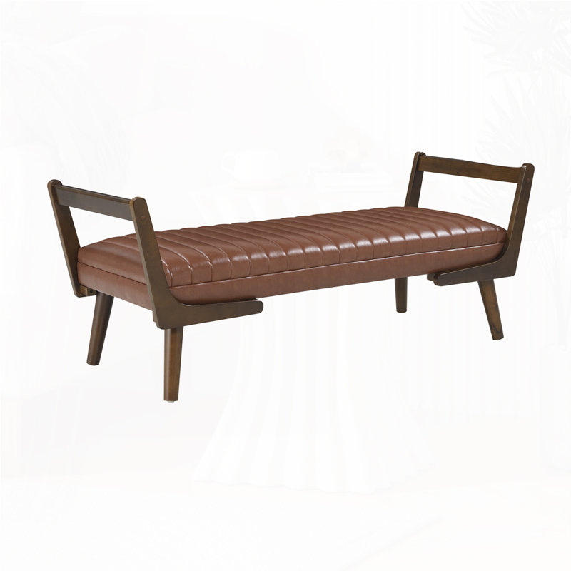 52" Upholstered Bench, Cognac