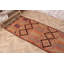 Exquis chemin de table Kilim turc rétro avec des nuances d'automne et des motifs géométriques uniques en laine