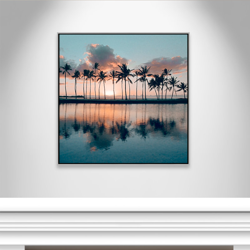 «Big Island Palms» par Danita Delimont, H 37,5 po x l 37,5 po x P 2 po, Argent