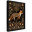 Reproduction d'art encadrée noire avec renard floral, cadre botanique classique-1483008638