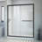 DreamLine Infinity-Z 32 inch D x 60 inch W x 74 3/4 inch H Semi-Frameless Sliding Clear Shower Door in Matte Black with Left Drain Black Shower Base Kit-859016581-867037154-946180058