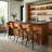 Upholstered Faux Leather Counter Stool with Iron Frame-1803781940
