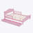 Wood Platform Bed with Guardrails on Both Sides and Two Storage Drawers ,Pink-1272059489