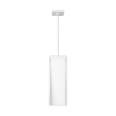 Kelly Wearstler Velero 1 Light Dining Room Pendant With White Silkscreen Tempered Shade