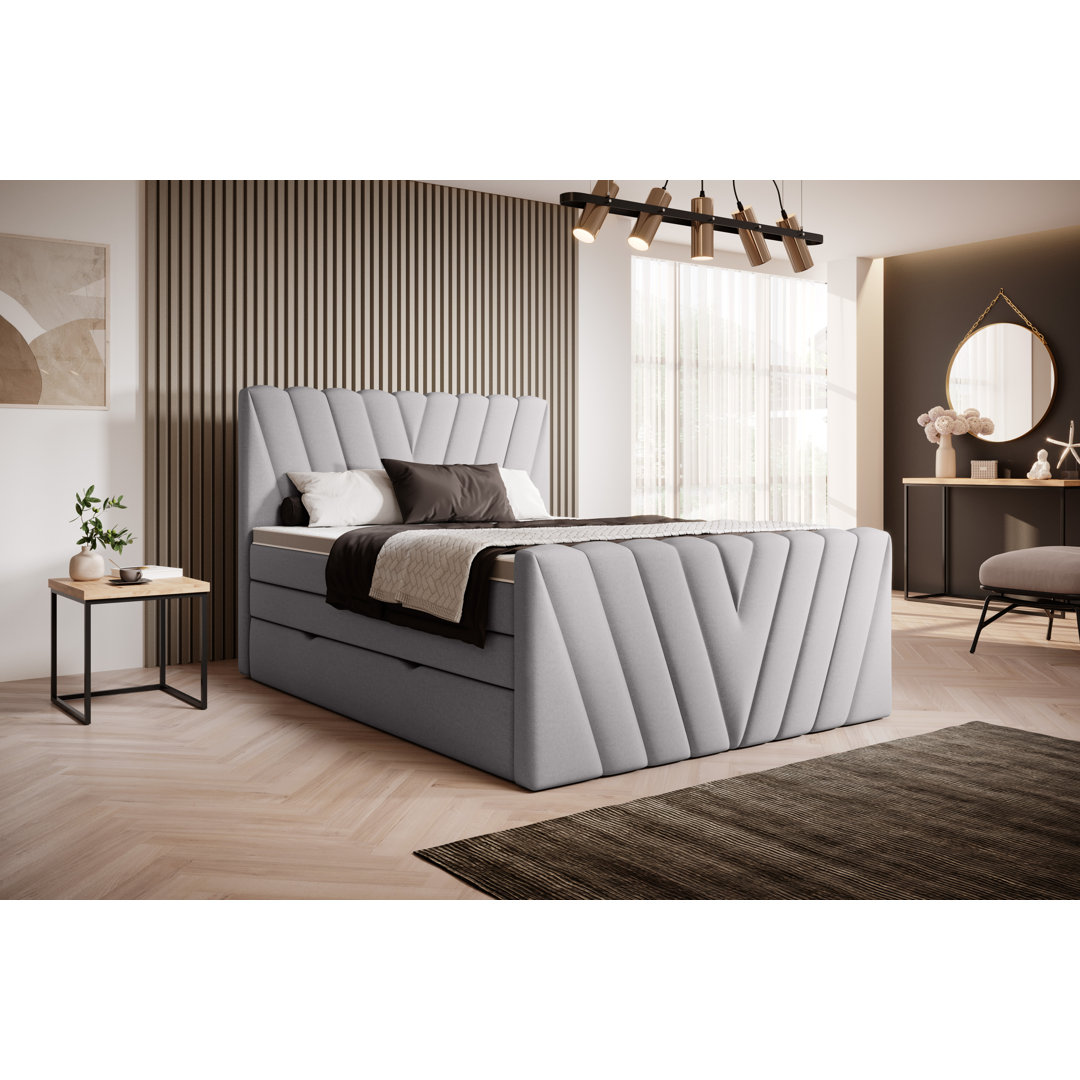 Boxspringbett Leitao mit Topper und Bettkasten