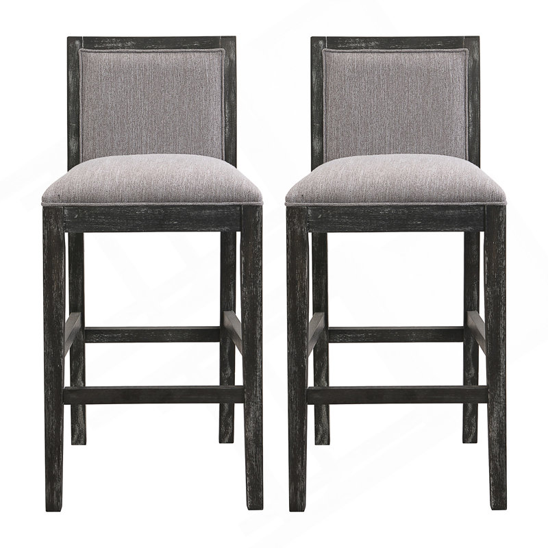 Ensemble de 2 tabourets de bar de 30,5 po de hauteur, structure, coussin en tissu éponge et tabourets de bar rembourrés