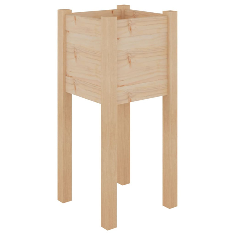 Najya Wood Pot Planter, Brown, 27.6" H x 12.2" W x 12.2" D
