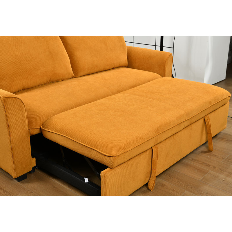 Tekeyla 78'' Firm Square Arms Sleeper Sofa 3 in 1 Convertible  Queen Size Sleeper Sofa Bed with Pull Out Bed