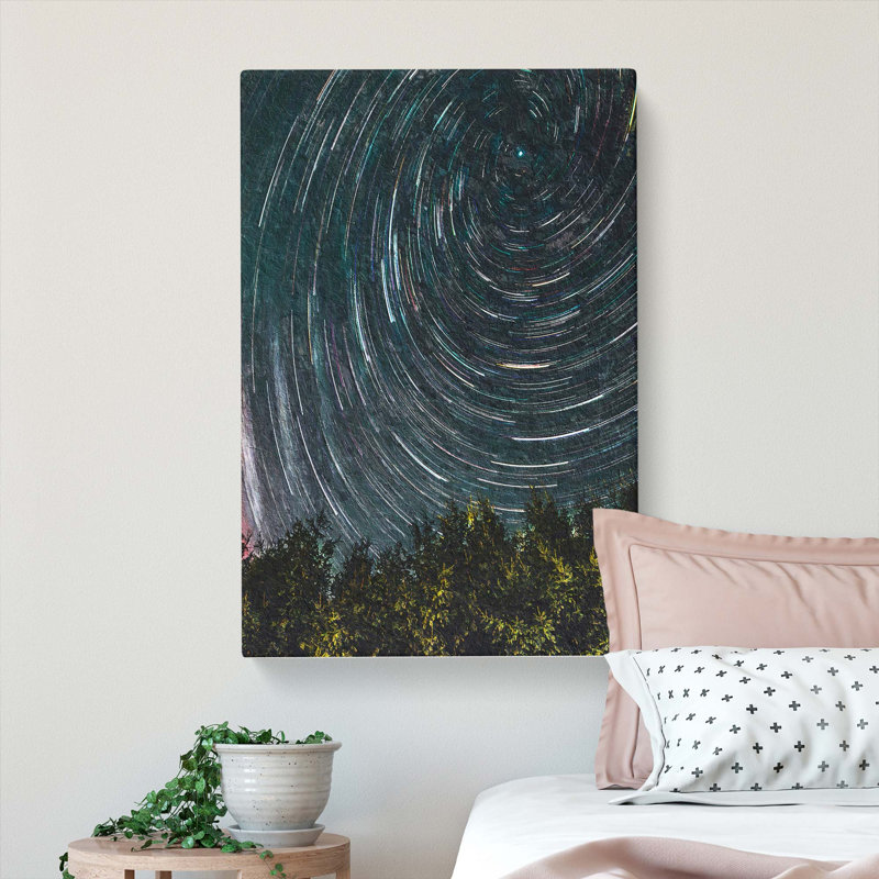 Stars Above A Forest In Austria - Wrapped Canvas, 76cm H x 50cm W x 3cm D
