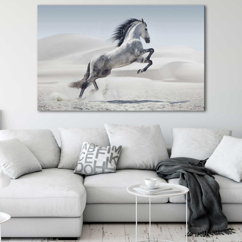 The Winter Stallion - Wrapped Canvas Print, 81cm H x 122cm W x 3.8cm D